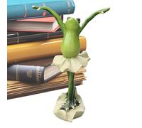 Genérico Frog Statues Garden - Yoga Pose Resin Figurines Outdoor Lawn and Patio, Relaxing Animal Sculpture Yard Pathway and Home Decor, Hand-Painted Green, Meditation Themed Ornament, 7.09in