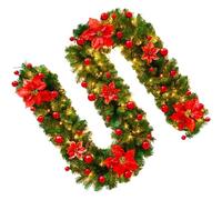 Genérico Front Door Wreath - Adjustable Realistic Christmas Decoration, Greenery Garland with Natural Look, Holiday Wreath Display for Indoor, Outdoor, Wall, Window, Farmhouse, Home