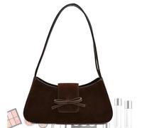 Genérico Frosted Bow Shoulder Bag - Multipurpose Underarm Satchel Bag for Daily Life | Portable PU Leather Shoulder Bags with Adjustable Strap for Commuting, School, Office, Travel, Shopping