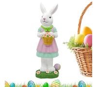 Generico Frühlingshasen Dekoration - Osterhase Frühlingsdekoration, Tisch Figur - für Zuhause Garten Terrasse Balkon Rasen Innenbereich Eingang Schreibtisch Kamin