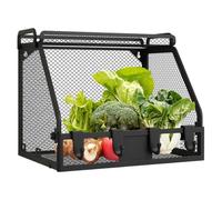 Genérico Fruit Basket Wall Mount, Heavy Duty Vegetable Wire Storage Organizer, 12.8x10.63x9.45 inches Wall Mounted Shelf Basket for Snacks, Fruits, Veggies & Cosmetics