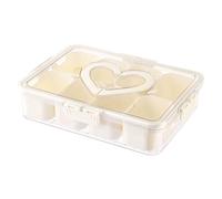 Genérico Fruit Container, Snack Box Organizers, 3.74x2.72x1.97 inches, 4-8 Compartment Sealed Tray, Leakproof Portable Design, Ideal for Kitchen, Lunch, Travel, Offices, Salad Storage, White