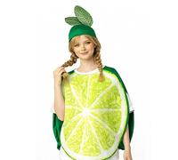 Genérico Fruit Costume Adult - Lightweight Clear Lime Prints Outfit | Funny Costumes For Adults | Lime Slice Cosplay Jumpsuit With Hat For Men Family Friends Gathering Party Carnival Role-Playing