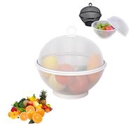 Genérico Fruit Fly Proof Bowl with Mesh Basket with Lid, Mesh Fruit Basket with Lid, Large Capacity Metal Fruit Bowl (white)