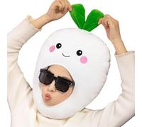 Genérico Fruit Headgear, 35x29cm White Radish Cosplay Headgear | Adorable Vegetable Hat - Whimsical Accessory For Women Girls Carnival Festival Holiday Birthday Party Celebration