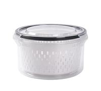 Genérico Fruit Saver Container Set, Round Refrigerator Storage Kit, Removable Colander Drain Design with Easy Clean Setup, 6.30x3.86 inches Food Storage Set, Modern Style Fresh Keeper for Kitchen Use