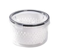 Genérico Fruit Storage Containers - Fridge Produce Box, Round Size with Colander, Leakproof Silicone Seal, Removable Strainer Basket, Home Kitchen Office Camping Vegetable Salad Lettuce Meat