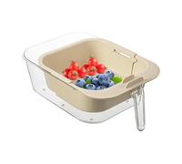 Genérico Fruit Washing Bowl - 16*13*8cm Double Layer Telescopic Basket | Washer Strainer Bowl With Handle For Kitchen Living Room Table Top Snack Vegetable Berries Strawberry Vegetables