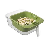Genérico Fruit Washing Bowl - 16*13*8cm Double Layer Telescopic Basket | Washer Strainer Bowl With Handle For Kitchen Living Room Table Top Snack Vegetable Berries Strawberry Vegetables