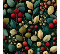 Genérico Fruto Rojo Hojas Verdes. Papel Pintado Autoadhesivo Retro Flores 44x200 cm Papel de Pared Removible Impermeable Estilo Vinilo PVC Pegatina es Estante del cajón de la cubierta del rodillo