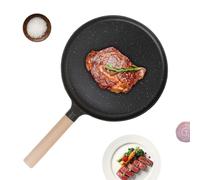 Generico Fry Pan - Sartén antiadherente | Cacerolas de camping | Skilletta de aleación de aluminio de 9,5 pulgadas con plantas para cocinar pesadas ligeras y funciones de freidora