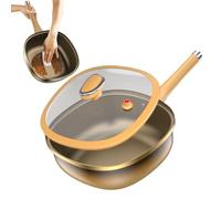 Genérico Frying Pan - 12 x 4 pulgadas Titanium Alloy Non Stick Deep Skillet for Home Cooking, Kitchen Accessories with Lid, Multi Purpose Pot for Eggs, Pancake, Baking, Cooktop Camping
