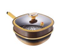 Genérico Frying Pan - 12 x 4 pulgadas Titanium Alloy Non Stick Deep Skillet for Home Cooking, Kitchen Accessories with Lid, Multi Purpose Pot for Eggs, Pancake, Baking, Cooktop Camping