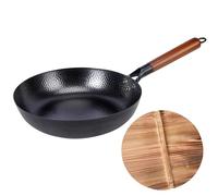 Genérico Frying Pan - Iron 28cm, Saute Skillet, Steak Pan | Even Heat Distribution, Durable Build, Iron Cookware For Home Kitchen, Restaurant, Indoor Cooking, Outdoor Picnics, Grilling, Barbecue