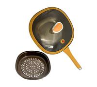 Genérico Frying Pan - Sauté Pan with Ergonomic Handle, Versatile Skillet Cookware Pot for Cooking on Oven, Kitchen, Indoor Outdoor Use, or Camping Meals, 17.72x11.81x3.94 inches