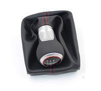 Genérico Fuelle Cambio con Marco Uso Apto Para A4 S4 B8 8K A5 8T Q5 8R S LETE 07-15 Tirones De Cambio 5 Engranaje 6 Velocidad Cuero Red Línea Mando Chrome Ring(Chrome 12345R)