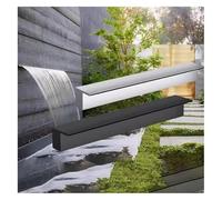 Genérico Fuente con Cascada. Fuente de Agua Exterior con Cascada - Cascada de 41 cm de Ancho, Color Gris Oscuro, para Jardines, Patios, Jardines Traseros y estanques de koi - Montaje Empotrado con AC