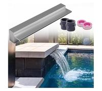 Genérico Fuente con Cascada. Fuente de Piscina Plateada con Cascada y Salida empotrada de 40 cm para jardín, terraza, Villa, Patio Trasero. Realza la decoración Exterior y la Serenidad (Plateada, CAS