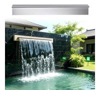 Genérico Fuente con Cascada. Kit de Fuente y Cascada para Interiores y Exteriores - 40 cm/16 Pulgadas, Color Plata. Elemento acuático para Jardines, Patios y paisajismo Crear un Oasis