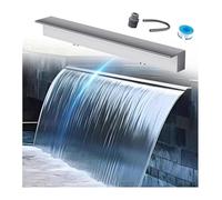 Genérico Fuente con Cascada y vertedero. Kit de Cascada y vertedero para Estanque de 32 cm, Color Plata. No Requiere Bomba. Fuente de jardín para paisajismo Exterior, Patios y Parques. Elegante eleme