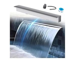 Genérico Fuente con Cascada y vertedero. Kit de Fuente con Cascada y vertedero para Estanque Plateado - 188 cm (74 Pulgadas) - Elemento Decorativo de Agua para jardín, Patio, Piscina, Parque - Sin bo