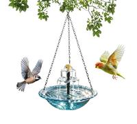 Genérico Fuente de Agua para Baño de Aves en Cascada Solar,Fuente colgable de Agua para pájaros de jardín - Baño de Patio Que atrae Aves Silvestres,para Observadores de Aves Patio Porche