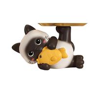 Genérico Fuente De Caramelos Para Gatos,Estatuilla de Gato con Bandeja de Almacenamiento,Bowl De Resina Para Llaves - Caramelos Hogar Salón Dorm