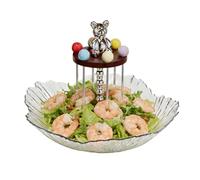 Genérico Fuente de Frutas - Con 6 Tenedores Centro de Mesa Decorativo,Fuente y Bol para Fruta Decoración de Mesa,Para Verduras Ensalada Pasta Nueces Caramelos Aperitivos Pan Encimera Fiesta