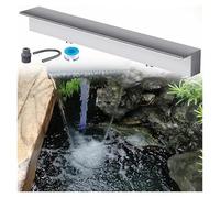 Genérico Fuente de Piscina de Acero Inoxidable de 122 cm con Cascada y aliviadero, rociador de Pared Empotrado para Estanque y terraza, Fuente de Agua Duradera para Exteriores con Accesorios (platead