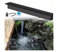 Genérico Fuente de Piscina de Acero Inoxidable de 91-183 cm, Cascada desbordante para Estanque y Patio, Boquilla rociadora de Pared con Accesorios (Negra, Salida de 40 cm)
