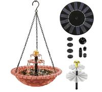 Genérico Fuente para Pájaros Solar,Cascada con Bomba y Aspersor - Fuente Solar para baño de pájaros | para Atraer Alimentar Colibríes Vida Silvestre Estanque Jardín Patio Porche Terraza