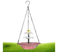 Genérico Fuentes de Baño para Aves Solares | con Gancho de Cadena y Cuenco Resistente a la Intemperie - Fuente Solar para Pájaros con Cascada | para Jardín, Patio, Balcón, Exterior, Atrae Colibríes y