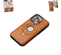 Genérico Full-Coverage Shockproof Leather Magnetic Stand for Phone Case, High-End & Luxury Leather Invisible Stand for Phone Case, with Metal Magnetic for iPhone 16pro (brown1,For iPhone16)
