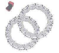 Genérico Full Star River Ring, Handmade with 266, Full Star River Moissan Diamond Ring, for Engagement & Anniversary (1 Pair,8)