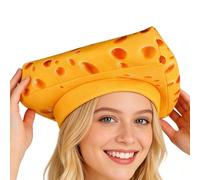 Generico Fun Cheesecake Hat, Soft Cheese Headgear, Sponge Fabric Cap with Playful Design, Makeup Stage Cosplay Accessory, Costume Hat with Comfortable Build, Cheese for Christmas Holiday Outdoor