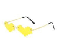 Genérico Fun Sunglasses - Fun Mosaic Heart Sunglasses - Mosaic Colorful Rimless Cut-Edge Glasses, Beach Trendy Eyewear For Women, Ic Heart, These Cute Will Make You Look More Att