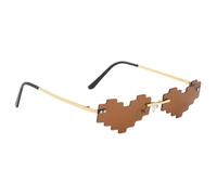 Genérico Fun Sunglasses - Metal 13.5x14.1x3.5cm | Fun Mosaic Heart Sunglasses | Colorful Rimless Cut-Edge Glasses, Funny Love Mosaic Eyewear For Adults & Kids Comprehensive Application