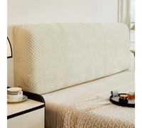 Genérico Funda Cabecero Elástica Multitamaño Protector Antipolvo para Cama Matrimonial Queen California King Decoración Minimalista para Dormitorio Geometría - Amarillo 220cm/86.6in