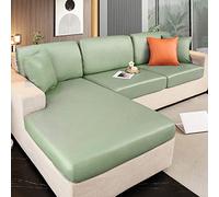 Genérico Funda Cheslong Brazo Derecho seccionales del sofá de Cuero PU para el sofá a Prueba de Agua Cubierta del cojín del Asiento en Forma de L Protector de Muebles para Verde 1 Seater