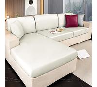 Genérico Funda Cheslong Brazo Derecho seccionales del sofá de Cuero PU para el sofá a Prueba de Agua Cubierta del cojín del Asiento en Forma de L Protector de Muebles para Beige L-Chair