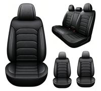 Genérico Funda Coche 5 Asientos para AUD A4 B8 8K,Juego Completo de Fundas Universales,Impermeable Piel,Compatible con Reposacabezas Extraíbles-Negro