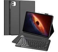 Generico Funda con teclado QWERTY para Ipad Pro 12.1" Negro | Cubierta del teclado Bluetooth inalámbrico desmontable magnética para Honor MagicPad 4 12.3 pulgadas, negro