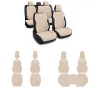 Genérico Funda de Asiento de Coche a Medida para Dodge Journey (2009-2020), cubreasientos Transpirables con Respaldo Antideslizante, para Delantero Trasero(Blanco Crema)
