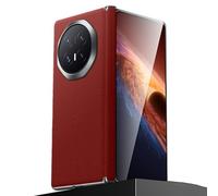 Genérico Funda De Cuero Genuino For Honor Magic V6, Funda Trasera Magnética For Teléfono, Protector De Cámara, Carcasa con Bisagra De Lujo A Prueba De Golpes(Red)