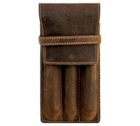 Genérico Funda de Cuero Vintage para Bolígrafos 3 Piezas Estuche para Pluma Estilográfica Bolsa Protectora Café para Oficina y Uso Diario