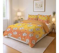Genérico Funda De Edredón Y Funda De Almohada Duradero de fácil Cuidado Simple Funda Nórdica Dulce Mazorca Patrón Duvet Cover para Niños y Adultos 260 x 240 cm, Naranja Amarillo