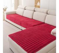 Genérico Funda De Franela Cómoda para Sofá, Funda para Sofá En Forma De L 1 2 3 4 Plazas,Funda Antideslizante para Sofá Esquinero/Manta para El Sofá De La Sala De Estar,Rojo,90x90cm
