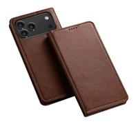 Genérico Funda de Monedero for iPhone 17/17 Air/17 Pro/17 Pro MAX, función de Soporte Carcasa a Prueba de Golpes Cierre magnético Flip Folio Protección de Cuerpo Completo Funda de Cuero(Brown,17)