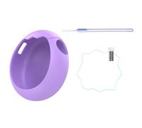 Genérico Funda de Silicona Líquida Suave para Consola de Juegos para Tamagotchi Paradise Funda Protectora Resistente a Caídas con Cordón y Película Protectora (Purple+Lanyard+Protective Film)