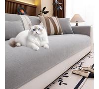 Genérico Funda De Sofá Chenilla Funda Impermeable para Sofá 3 Plazas Protector De Sofa Perros Y Gatos Antideslizante Y Lavable A MáQuina Apto para Todas Las Estaciones(Light Grey,70x90cm)